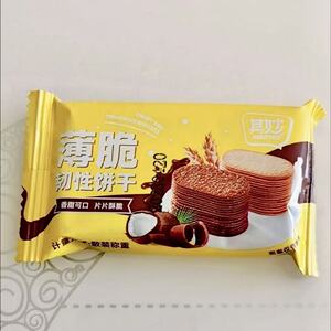 其妙 椰奶薄脆巧克力味薄脆饼干草莓味糖粒薄饼早点茶点解馋休闲