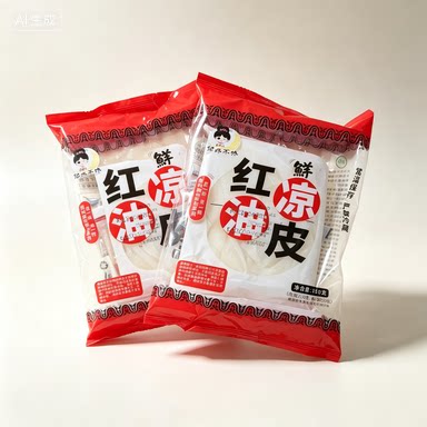 貂馋不馋红油鲜凉皮开袋即食免泡湿凉皮陕西风味方便速食拌面皮