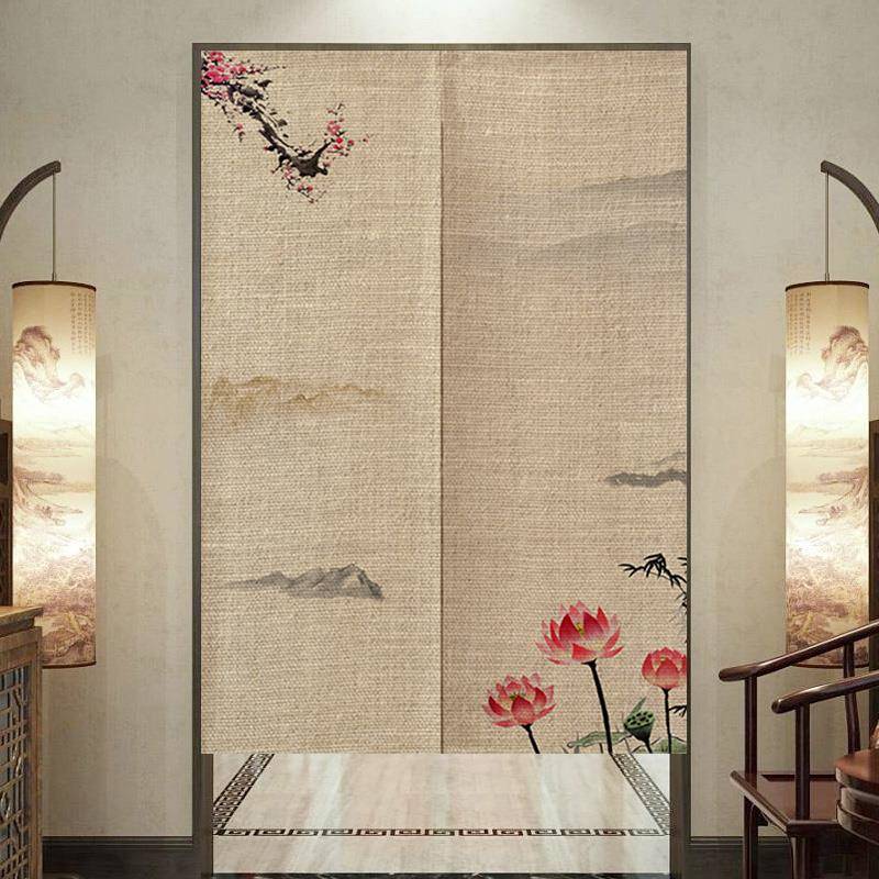 中L227户款门帘隔断窗新免打式孔厨房布帘入半帘短卧室家用化妆室