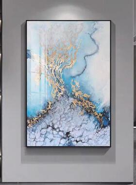 蓝色抽象画 画现代轻奢客厅装饰画 YJ-K36画酒店画公寓简沙发背景