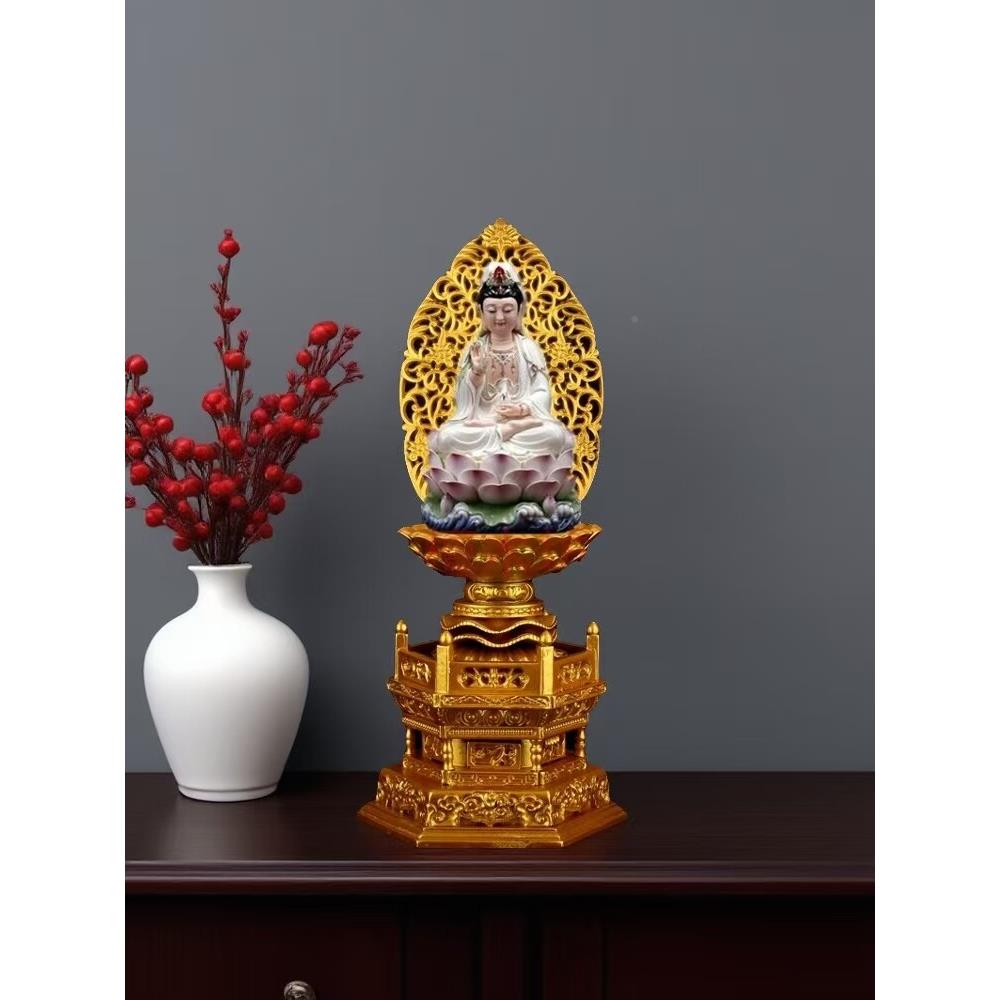 实加高木佛像神莲花CZN座观音菩萨供佛供奉佛龛像底须弥座莲花台