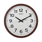 SE静IKO日本棕16英寸挂钟色边框日式 客厅夜音QXA799B扫秒表盘光钟