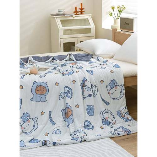 熊猫一二布布可爱夏夏凉被可感夏冷被空调被季机洗薄YDY被子被芯