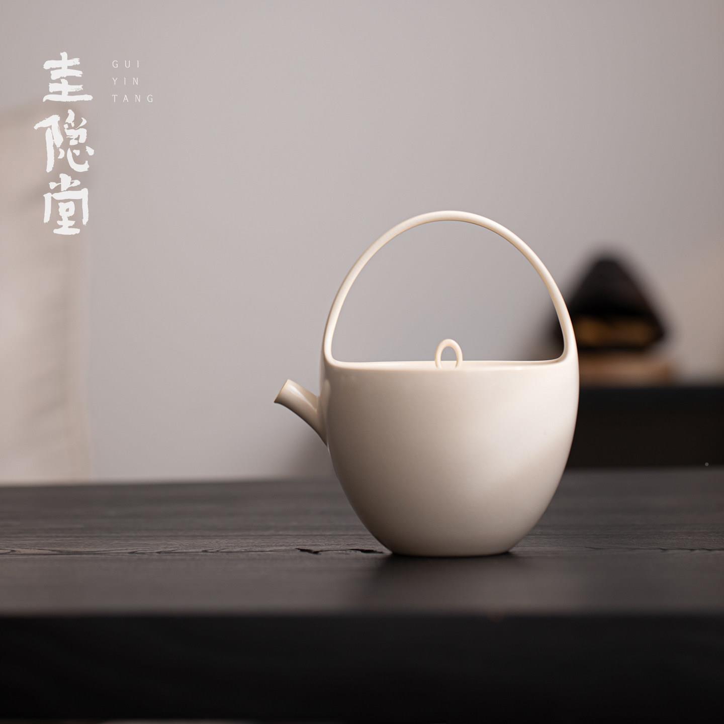素月苏打梁苏打釉开片陶煮瓷提壶新中式简约泡茶壶烧水陶壶电炉茶