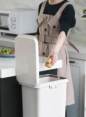 本双EWB层垃圾桶房日分类垃圾厨桶厨余圾垃翻盖垃圾桶收纳箱家用