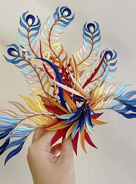 缠花非遗新团娘结婚扇中高包ERW端婚礼重工材料秀禾喜式扇闺蜜