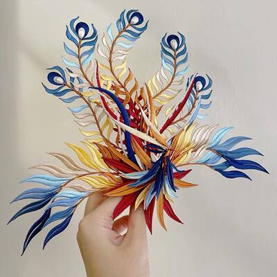 缠花非遗新团娘结婚扇中高包ERW端婚礼重工材料秀禾喜式扇闺蜜