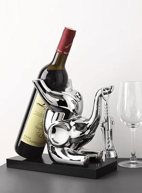 现代托轻奢大象酒架件家居饰241021趴品创意摆酒柜餐桌酒架高档大