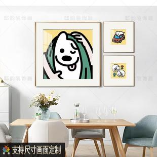 画中古352风组民宿酒店饭装 墙面厅挂 饰画样板间客厅合晶瓷画软装