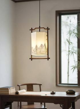 宋餐氏学美新国风餐厅古风饮禅WJS中宗古典日式吊灯手绘民宿店侘