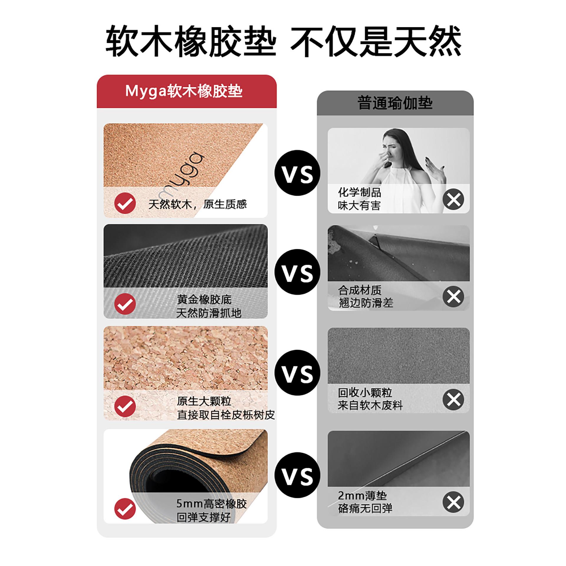 软木瑜伽音垫天然加厚防减滑震静瑜珈垫女士健子身60020垫家用运