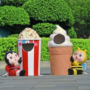 户外VGH卡通雕塑公园林风区幼儿园创意玻璃纤维垃桶圾果皮箱环卫