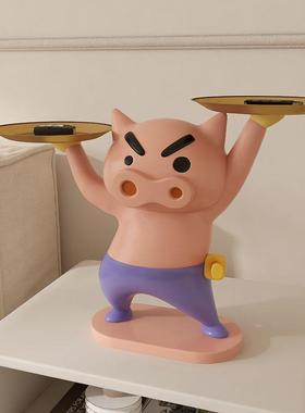 奢高档肥嘟嘟轻左卫门客厅玄摆WLK关入户进门钥软匙收纳托盘装饰