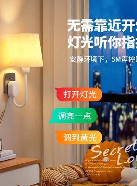 能语小夜灯遥控卧室家智用睡眠台灯声控制感应壁开关84401音床头