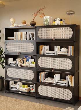 书架落地置物架儿童学生杂家书柜带柜用体门一整墙客厅志38678柜