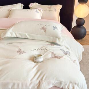 级简约轻奢高感牛绒四件套主卧室20ICZ25款保新暖加厚被套床奶上