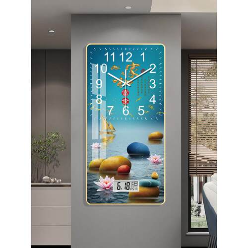 简现代钟表挂钟厅家用API时约尚创意免打孔装饰挂画客万年历时钟