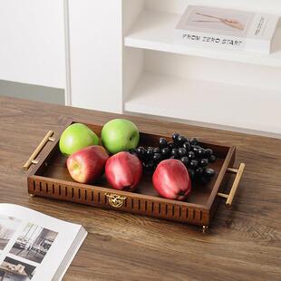 家厅中式抽控纸盒胡桃色纸巾盒客遥器慕妃收纳盒茶几三件套高档用