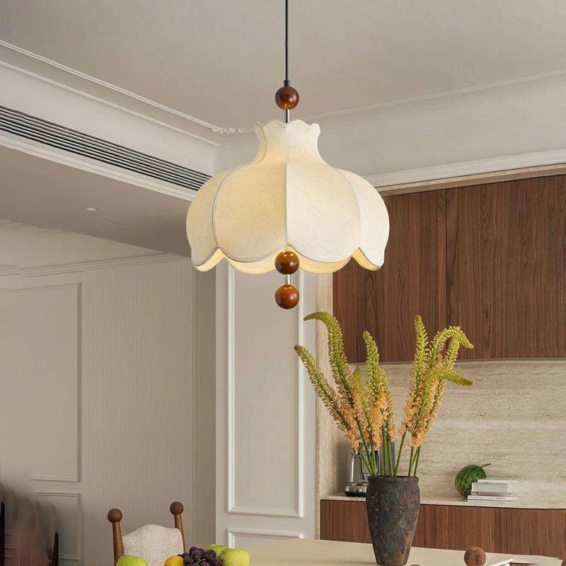 法式中古南洋布艺花朵OPR吊木灯餐卧设厅室吧台复古实诧寂风花纹,家装灯饰光源,餐厅吊灯,淘宝优惠券,粉丝福利购,淘宝优惠卷