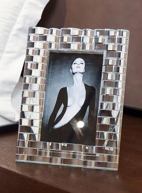 时尚水玻璃相框摆台 6寸7寸创32098意婚礼晶物样 板房水结晶相框