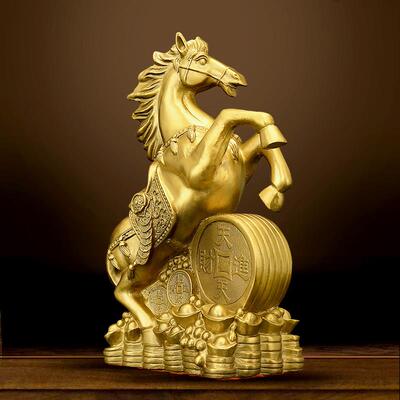 2铜马到成功金马摆件办室公乔迁电XMM黄视柜工艺品钱开业酒柜装饰