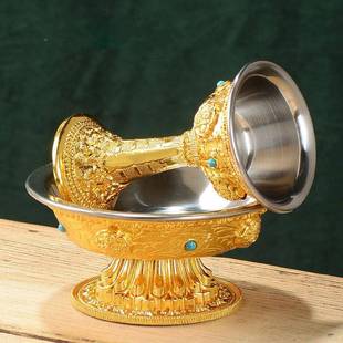 用护法杯合金鎏吉金八祥供杯YSX锈钢内胆家工艺摆件不供杯