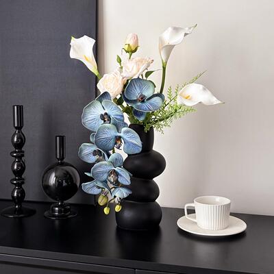 蝴蝶兰真玫花花束摆设玄关轻仿高端奢仿生法式瑰TVG意式软装新年