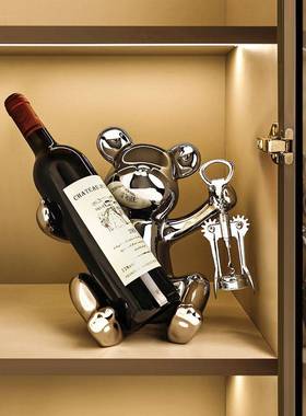 贝汉23120701美创示意暴红酒架装饰品居家装饰熊客厅展柜酒柜工艺