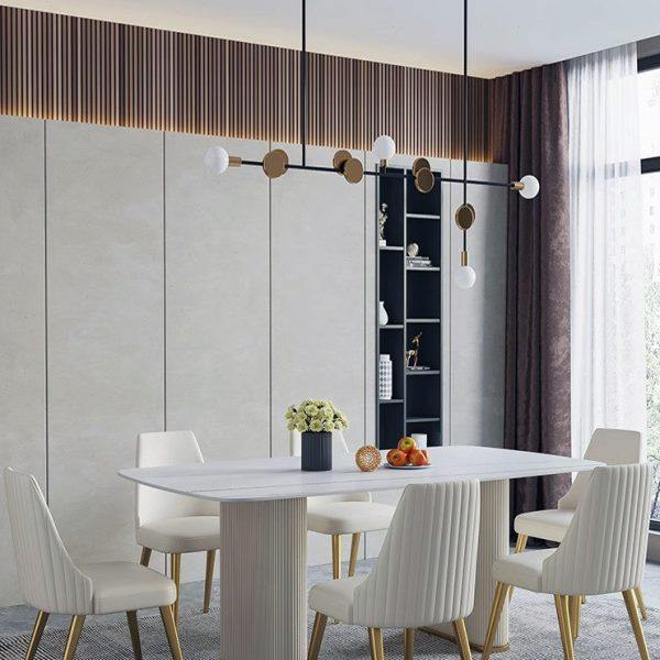 岩板餐桌现代简约轻奢网红奶油风小户型家用高档长方形饭桌椅组合,住宅家具,岩板餐桌,淘宝优惠券,粉丝福利购,淘宝优惠卷