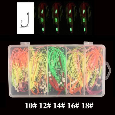 带鱼串钩发光管付伊势尼钩胡须佬胶丝双钩炎月串钩黑鱼鲈鱼铁板饵