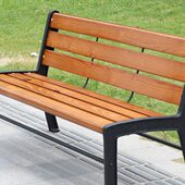 公园椅户外长椅座椅室外靠背防腐实木塑木椅子广场园林铁艺长条椅