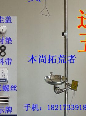 全304不锈钢复合式洗眼器  脚踏式淋浴洗眼器 手脚联动11010-12