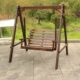 秋千户外庭院实木摇椅室外别墅露台吊椅防腐木荡秋千双人吊椅