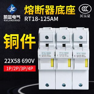 RT18-125AM 1P 2P 3P4P导轨式熔断器底座125A690V保险丝座22*58