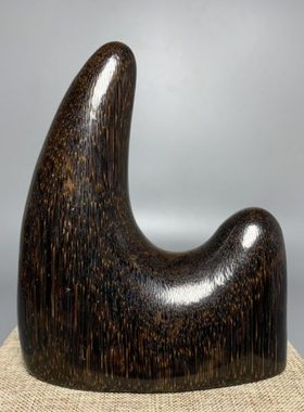 古玩珍藏老牛角牛角双尖纯手工雕刻摆件纹路清晰可见老物件