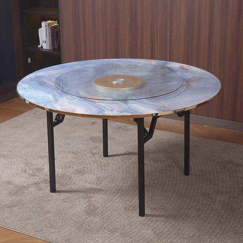 001大石圆形餐桌可摺叠多功能0大理圆桌客厅1人出租房用用15人家,住宅家具,岩板餐桌,淘宝优惠券,粉丝福利购,淘宝优惠卷