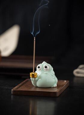 招财金蟾线 线炉陶瓷家室内香插香茶座可用爱台香ZXJ-1416桌面香