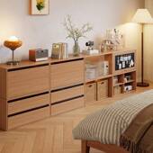 模块化自客由组柜合矮柜实木格子柜电视柜书柜组z02合床尾柜落地