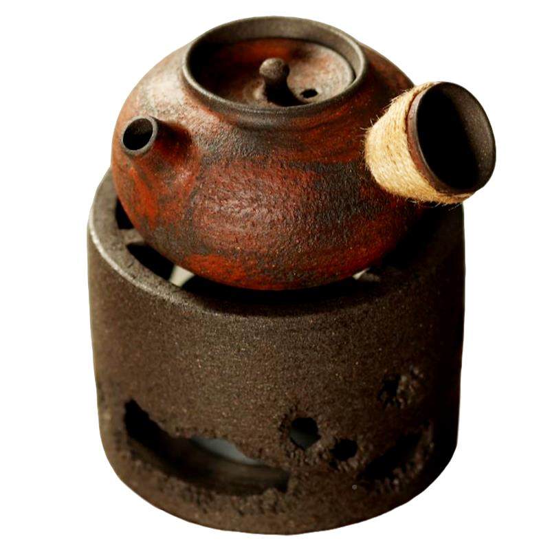 慕手JFB侧砚把壶围炉煮茶家用酒精灯煮茶炉玉壶书煨烧水壶岩泥茶