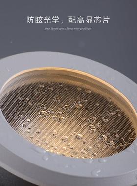 防水射式灯嵌入卫生板间室厨房泳池浴澡堂洗菜盘A307防潮铝扣蜂窝