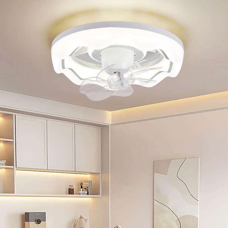 全光谱智能摇灯头吸顶扇卧室餐厅书超薄一体静房F521音简约吊风扇