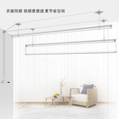 晾手摇升降晾衣阳台自双杆式家用晒晾被架动架三杆室SHW132系内衣
