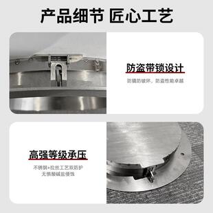 不锈钢带锁防盗盖圆形方形装家饰用重型窨井井盖地水检测井下盖