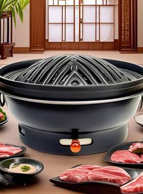 日式商用LUM户外成吉牌思汗烤肉铸铁盘韩南部炭烤炉内炉蒙安全帽