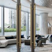 式 大门把俊艺手仿铜玻璃门门把手古宴会厅酒中店包厢实木门拉手开