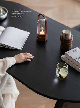 迷屿装家居复古氛皮革手迁提ASG灯围灯卧室床头灯饰品摆件乔礼物