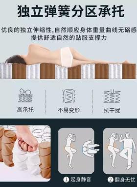 海马床软垫独立24222棕弹簧椰席梦思十大名官方牌牌乳胶垫20cm家