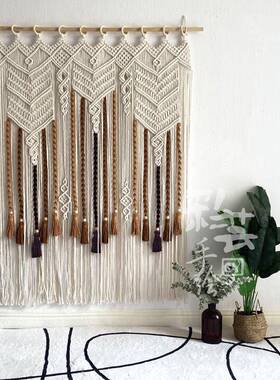 手水工编织挂毯帘遮挡装饰隔断帘风帘门WAW帘民宿背装饰景特线色
