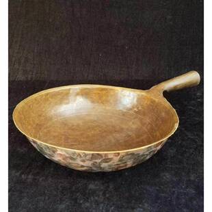 手工铜锅铜柄，锅，锅，炒锅，挂钩锅，糖炒铜水勺JTI，燃气煮药