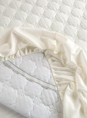 新款纯色夹棉床VXO席罩床裙款单简约防保尘罩加厚床套梦思件防滑